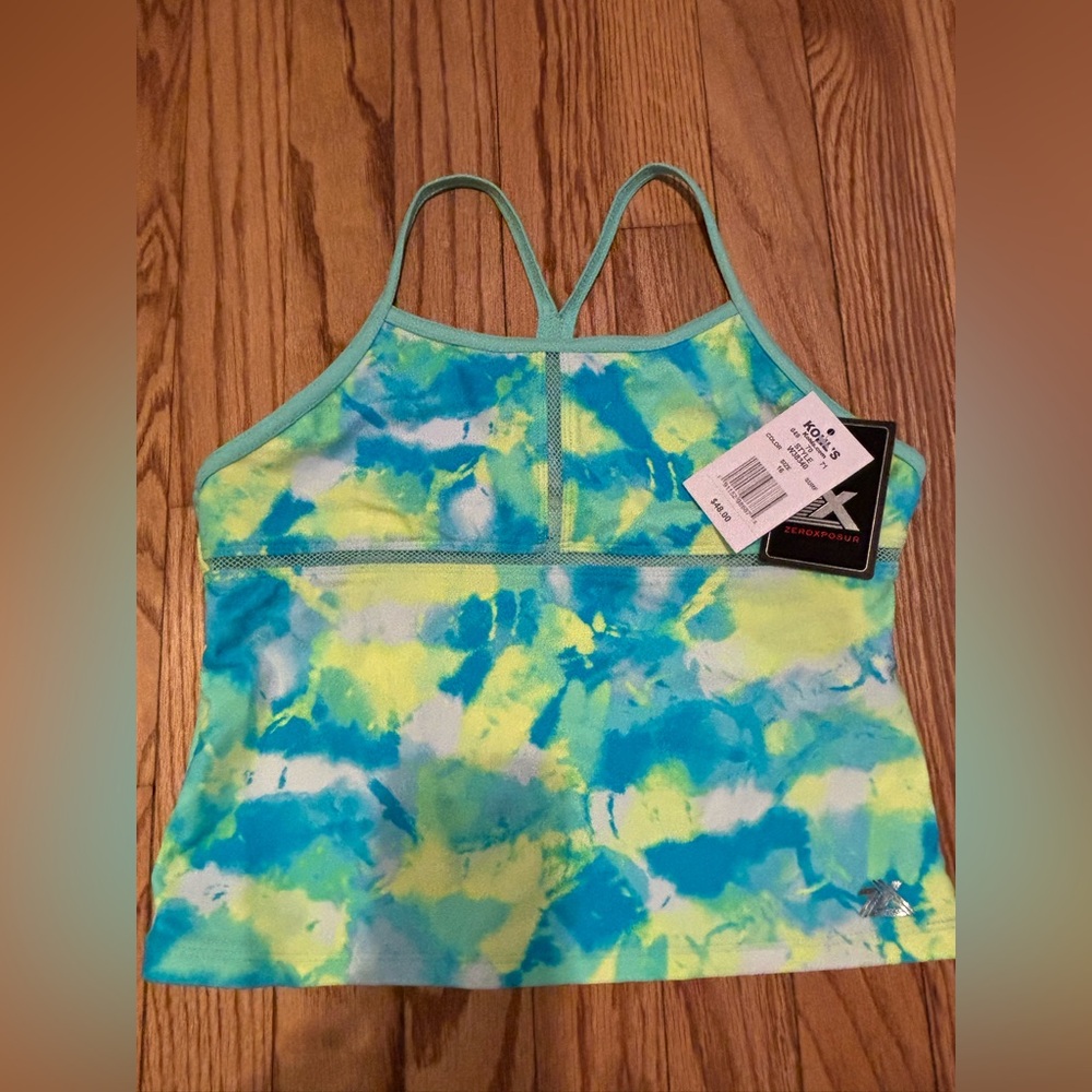 Zero Xposure Swimwear Girls watercolor Racerback Swim Tankini Size 16